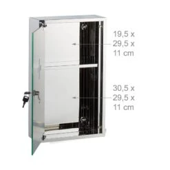 Armoire à Pharmacie Inox Porte Miroir -Salle De Bain Meubles 008344df99a44093a606312ab16646a0