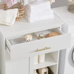 Armoire à Linge BZR66-W -Salle De Bain Meubles 06da5d769303438e8ea9aac5c8d8de89