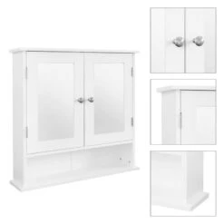 Armoire De Toilette Blanc 56x58x13 Cm -Salle De Bain Meubles 07b5738597dc40a8bbc5eb976cbf1f7c