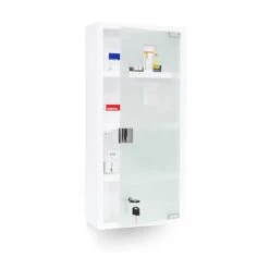 Armoire à Pharmacie Blanche Inox -Salle De Bain Meubles 0e646660c70e471ca3b430d220b0a1e2