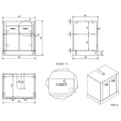 Meuble Sous Lavabo Lewk -Salle De Bain Meubles 1000281701 210728 08081900018 SKETCH DETAILS P000000001000281701 sketch