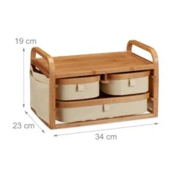 Commode Mini En Bambou 3 Casiers SDB -Salle De Bain Meubles 17cafbf13d3349df99e20606c9f88356