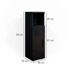 Chiffonnier Irma Anthracite Brillant -Salle De Bain Meubles 1973f15f1f37427f821f11ebf52387b7