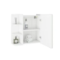 Armoire De Toilette 62x64x21 Cm Blanc -Salle De Bain Meubles 2ae20c0e506f4e41ba6f22bdc7840fd7