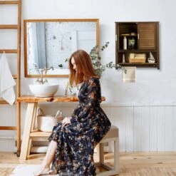 Armoire Suspendue LAMELL SDB Brun Foncé -Salle De Bain Meubles 2dd7a98db331435ea832257a8c681821