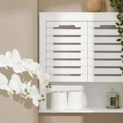 Meuble Haut De Salle De Bain BZR51-W -Salle De Bain Meubles 2f270af33397458393daa99e9fd4ea71