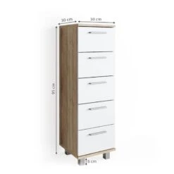 Chiffonnier Ilias Sonoma/blanc -Salle De Bain Meubles 38a4d090e98e4c7087c2e287b0d8a7b4