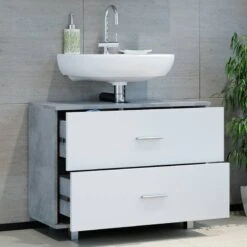 Meuble Sous-lavabo Ilias Sonoma/blanc -Salle De Bain Meubles 42f0cb3d66d04860af74f04b3478a05d