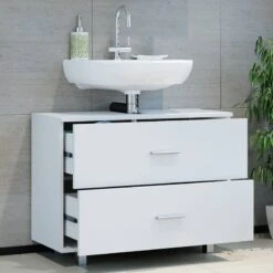 Meuble Sous-lavabo Ilias Sonoma/blanc -Salle De Bain Meubles 5e390e2aff2d4c33b441640161eadb5f