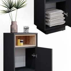 Chiffonnier Beatrice Antthracite/chêne -Salle De Bain Meubles 60ffe1afb90d4139a4664119eaa29361