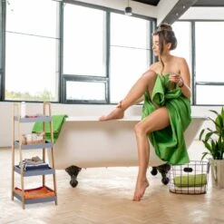Étagère Salle De Bain Bambou 4 Niveaux -Salle De Bain Meubles 63e6c71fc19d4cd7acb3faaa014521c9