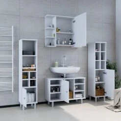 Chiffonnier Fynn Blanc 7 Compartiments -Salle De Bain Meubles 77013c6494484f209eb3f2679c55b7bd 1