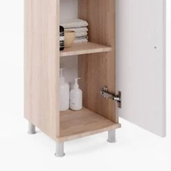 Chiffonnier Fynn Sonoma/blanc -Salle De Bain Meubles 77b7af1a64d4481c8e8b12a9e38b3845