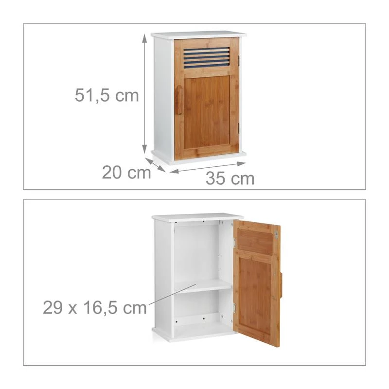 Placard Salle De Bain Blanc Porte Bambou 11 Placard Salle De Bain Blanc Porte Bambou – Image 9