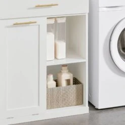 Armoire à Linge BZR66-W -Salle De Bain Meubles 8290ff4188254be4aabab94241b2515d