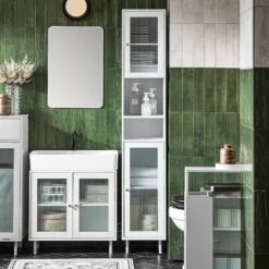 Colonne De Salle De Bain BZR118-W -Salle De Bain Meubles 83a510098ead4f42b06a10a1decab1a0