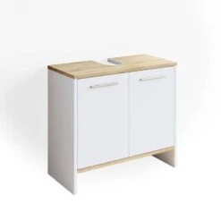 Meuble Sous-lavabo Elvio Blanc/sonoma