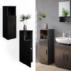 Chiffonnier Irma Anthracite Brillant -Salle De Bain Meubles 934c8a85db764ed6b4ad08faf1ef7cfc
