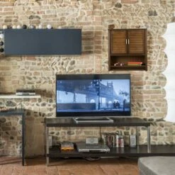 Armoire Suspendue LAMELL SDB Brun Foncé -Salle De Bain Meubles 999e2f1f0aca44e38600fecbf3db4229