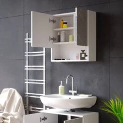 Armoire De Toilette Irma Blanc Brillant -Salle De Bain Meubles 9bb25c81035b4c6a823fa721cea824b6