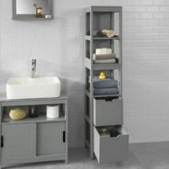 Meuble Colonne Salle De Bain FRG126-W -Salle De Bain Meubles a0e8a4b3a0a94136939b251b8eb90757
