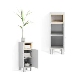 Chiffonnier Aquis Blanc/chêne -Salle De Bain Meubles a15b162cce064376a823f9aa374d05f2