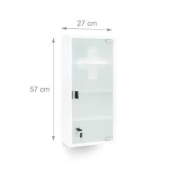 Armoire à Pharmacie Blanche Inox -Salle De Bain Meubles a3cd3c3c61264da78c83ecd2e4be1d67
