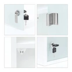 Armoire à Pharmacie Blanche Inox -Salle De Bain Meubles a4ae2801d2824ab6a5d2b20cc70601ad