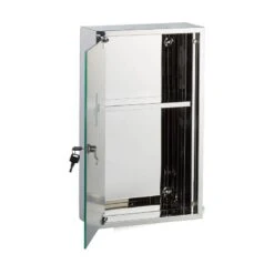 Armoire à Pharmacie Inox Porte Miroir -Salle De Bain Meubles ac1693b5fc1b4897aa3baa671c783364
