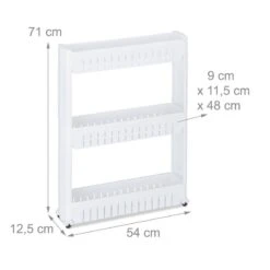 Étagère De Cuisine à Roulettes 3 Niveaux -Salle De Bain Meubles b09c6be5002641efb85120b3a3abbb7b