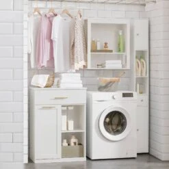 Armoire à Linge BZR66-W -Salle De Bain Meubles b8a311b6533246e3a404b31bd9e67406