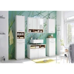Armoire De Toilette Guardo -Salle De Bain Meubles badezimmerset guardo 5 teilig weiss wildeiche dekor 4438884