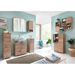 Armoire Suspendue Welnezz -Salle De Bain Meubles badzimmer set wellnezz 5 teilig silberfichte dekor 3779268 1