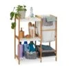 Étagère à 4 Niveaux Avec Panier à Linge -Salle De Bain Meubles c052806b634c46b8a0f0129a7ee46233