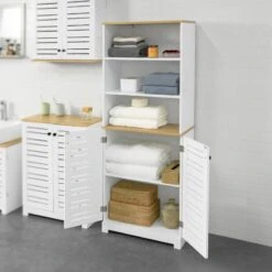 Meuble Colonne De Salle De Bain BZR44-W -Salle De Bain Meubles c5d7789385de46dda68602018ddb2336