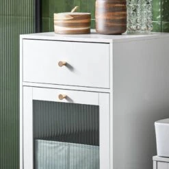 Armoire à Linge BZR116-W -Salle De Bain Meubles c7b33e022cfe4fc99820c25a0f986485