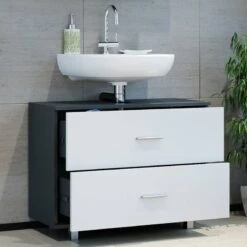 Meuble Sous-lavabo Ilias Sonoma/blanc -Salle De Bain Meubles d486e62328b045f89c55bccb8c6b3ac0
