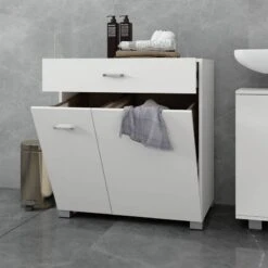 Armoire à Linge 75x785x45 Cm Blanc -Salle De Bain Meubles da5e8ac954b04c43b92d545ffc5cca69