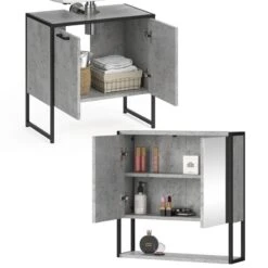 Salle De Bain Fyrk Béton (2 éléments) -Salle De Bain Meubles e8bcf39bff814daea8b4f5fa7d950df6