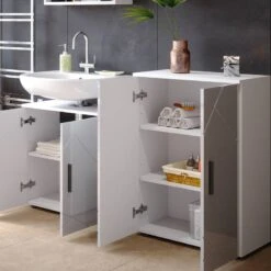 Armoire Irma Blanc Brillant -Salle De Bain Meubles e9869d66aa534900a96fbc608f9b92af