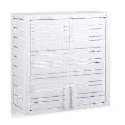 Placard Mural Salle De Bain Bambou Blanc