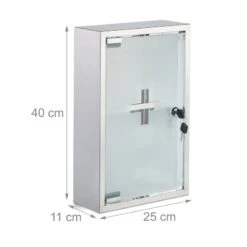 Armoire à Pharmacie Inox Porte Verre -Salle De Bain Meubles f7c39d6bdc6146e492ee21ba777736cd