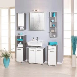 Armoire Suspendue Zürich -Salle De Bain Meubles haengeschrank zuerich weiss perl esche grau dekor 1323974