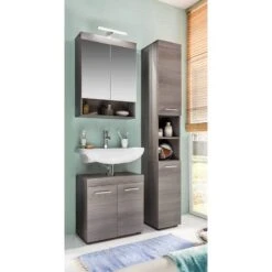 Colonne De Salle De Bain Runner -Salle De Bain Meubles hochschrank runner by trendteam rauchsilber 5089200