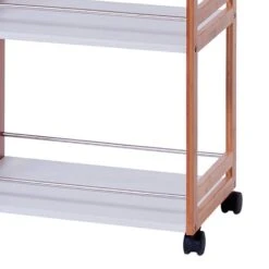 Desserte Alvin -Salle De Bain Meubles rollwagen alvin bambus weiss lackiert 300430