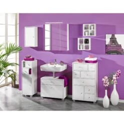 Armoire Avec Miroir Dusty I -Salle De Bain Meubles spiegelschrank verna hochglanz weiss 490505
