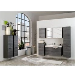 Armoire Basse Florida -Salle De Bain Meubles unterschrank strahan graphitgrau eiche rauchsilber 2811138