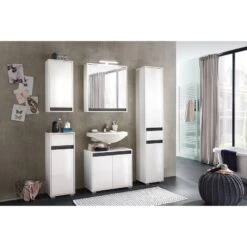 Armoire Suspendue Sol -Salle De Bain Meubles waschbeckenunterschrank sol i hochglanz weiss weiss 5080348 1
