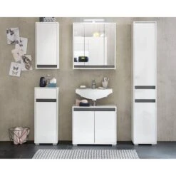 Armoire Suspendue Sol -Salle De Bain Meubles waschbeckenunterschrank sol i hochglanz weiss weiss 5080352 1