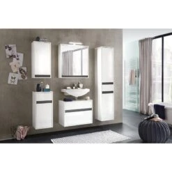 Trend Team Meuble Bas -Salle De Bain Meubles waschbeckenunterschrank sol ii hochglanz weiss weiss 5080396